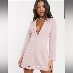 NWT ASOS Saint Genies Pearl Embellished Blazer Dress